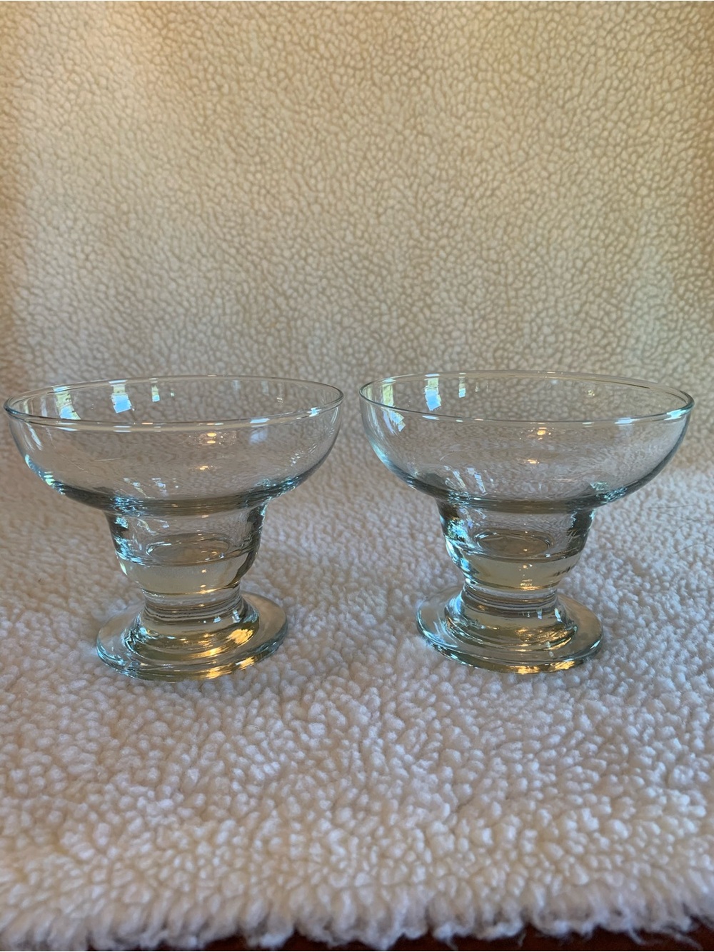 Pair of Clear Glass Dessert Bowls